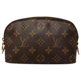 Necessaire Louis Vuitton Brown Monogram Cosmetic Pouch PM Castaño