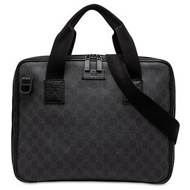 Gucci Black GG Supreme Laptop Bag Black