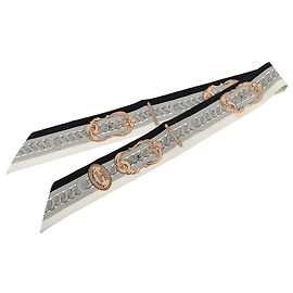 Twilly in seta Hermès Gray Bride de Cour Marrone