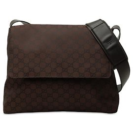 Sac crossbody Gucci en nylon GG marron Marron Marron foncé