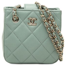 Chanel Mini CC Quilted Lambskin Chain Crossbody Verde Verde