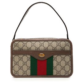 Gucci Beige Small GG Supreme Web Ophidia Top Handle Bag Beige