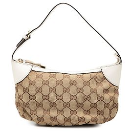 Gucci Beige GG Canvas Web Handbag Beige