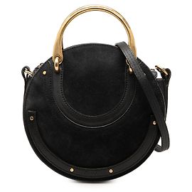Chloé Black Small Suede and Calfskin Pixie Satchel Black