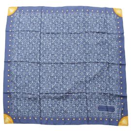 Lenço de seda denim monograma azul Louis Vuitton Azul Outro