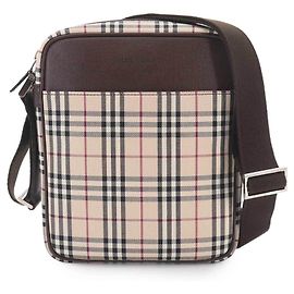 Burberry Nova Check Schultertasche Braun Beige