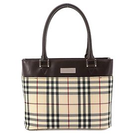 Burberry Nova Check Handtasche Beige Dunkelbraun