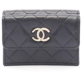 Portefeuille à rabat Small Matelassé Chanel Noir