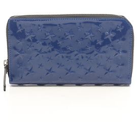 Jimmy Choo CARNABY Star Embossed Round Long Wallet Blue