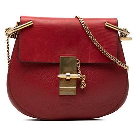 Bolsa de Ombro Chloé Drew Chain Vermelho