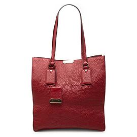 Borsa Tote Burberry in pelle rossa Rosso