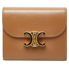 Céline Celine Triomphe Small Flap Wallet Braun