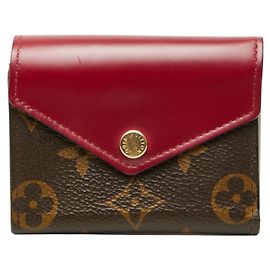 Louis Vuitton Monogram Portefeuille Zoe Tri-fold Wallet Castaño Fucsia Monograma