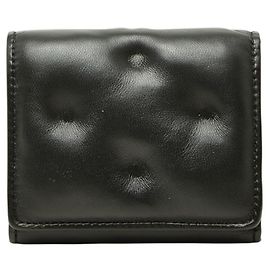 Maison Martin Margiela Cartera tri-fold de cuero negro Maison Margiela Negro