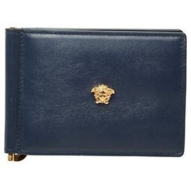 Cartera bi-fold Versace Medusa Azul marino