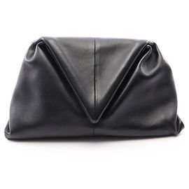 Bottega Veneta Triangle Flap Clutch Handtasche Schwarz