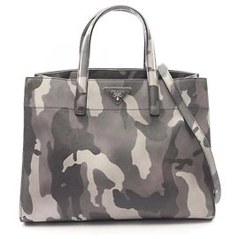 Prada Saffiano Soft 2-Way Handtasche Braun Mehrfarben