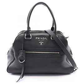 Prada PRADA Logo 2-Way Handbag Black