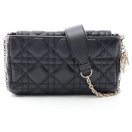 Borsa a tracolla Christian Dior Cannage Nero