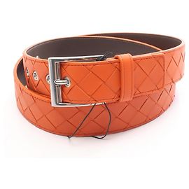 Bottega Veneta Intrecciato Leather Belt for Men Orange