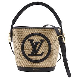 Louis Vuitton Petit Bucket NM Raffia with Leather Beige