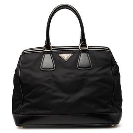 Bolso Prada Saffiano con logotipo triangular Negro