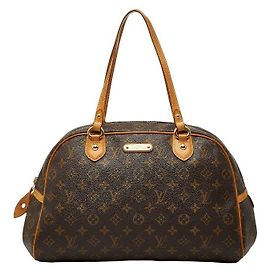 Bolso de hombro Louis Vuitton Montorgueil GM Castaño