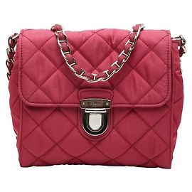 Prada Tessuto gesteppte Crossbody-Tasche mit Kette Pink