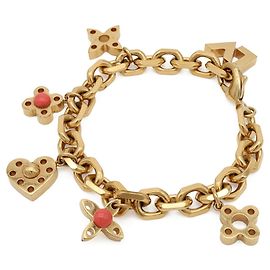 Pulseira com pingentes Louis Vuitton Rosa Dourado
