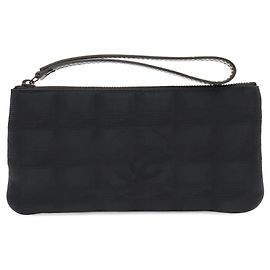 Chanel New Travel Line Black Handbag Pouch Black