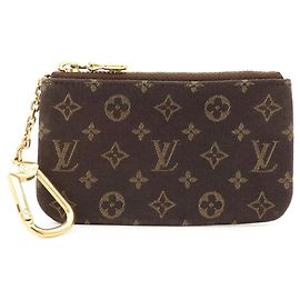Louis Vuitton Monogram Mini Lin Pochette Cle Cartera/Monedero Damier ebene