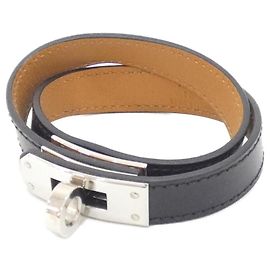 Hermès Pulseira Hermes Kelly Double Tour Preto
