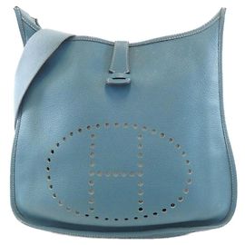 Hermès Bolsa de Ombro Hermes Evelyne II GM Azul