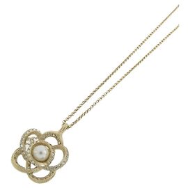 Collar Chanel 58615 Oro y Blanco Blanco Dorado