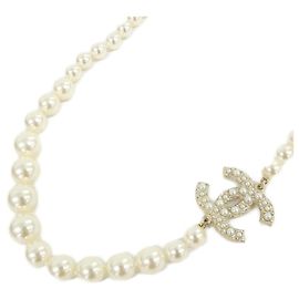 Chanel 64757 Necklace White Golden