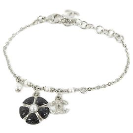 Chanel ABG891 Charm Bracelet Black Silvery White