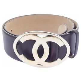 Ceinture en cuir de veau Chanel Marron