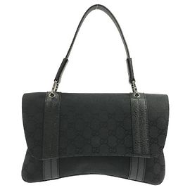 Sac à main Gucci 113014 en toile GG noire Noir
