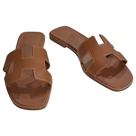 Hermès Oran Sandali Pelle Marrone 39 Marrone