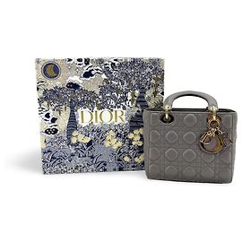 Christian Dior Lady D-Lite Printed Denim Medium Marrom