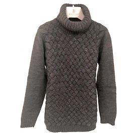 Gucci Jersey de Cuello Alto en Lana de Alpaca Gris Gris