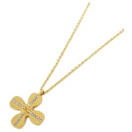 Chanel Clear and Gold Necklace Golden Other
