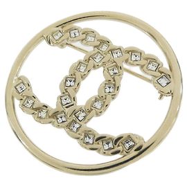 Broche Chanel Clear and Gold Dourado Outro