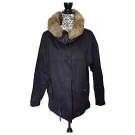 Bel Air Parka de Algodón para Mujer con Cuello de Piel - Negro Negro
