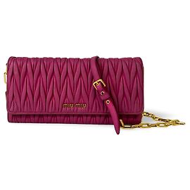 Miu Miu Shoulder Matelasse Leather mini Rosa