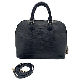 Louis Vuitton Alma BB Handtasche aus schwarzem Epi-Leder Schwarz