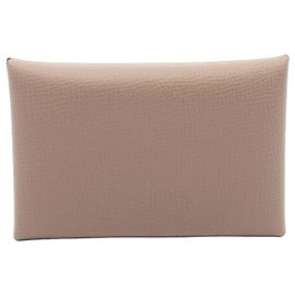 Hermès Hermes Calvi Wallet - Coin Purse in Epsom Leather Brown Taupe