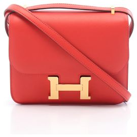 Hermès Bolso de hombro Hermes Constance 3 Mini Rouge Tomato Roja