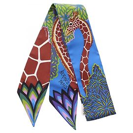 Hermès Hermes Twilly THE THREE GRACES Schal Braun Blau Mehrfarben