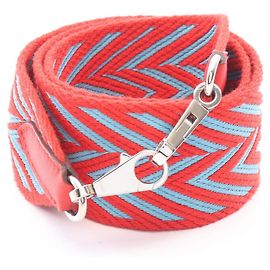 Hermès Hermes Bandoulière Sangle Zigzag Shoulder Strap Silvery Red Blue
